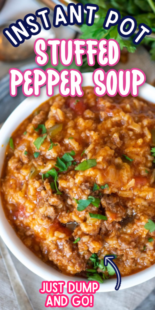 Even better than the Skinny Taste or Allrecipes recipes, this easy Instant Pot Stuffed Pepper Soup recipe is the best! It's the ultimate comfort food for cold weather! Making soup in the Instant Pot is so much quicker than the crockpot or on the stovetop! #gogogogourmet #instantpotstuffedpeppersoup #easyinstantpotrecipes #stuffedpeppersoup #comfortfoodrecipes via @gogogogourmet