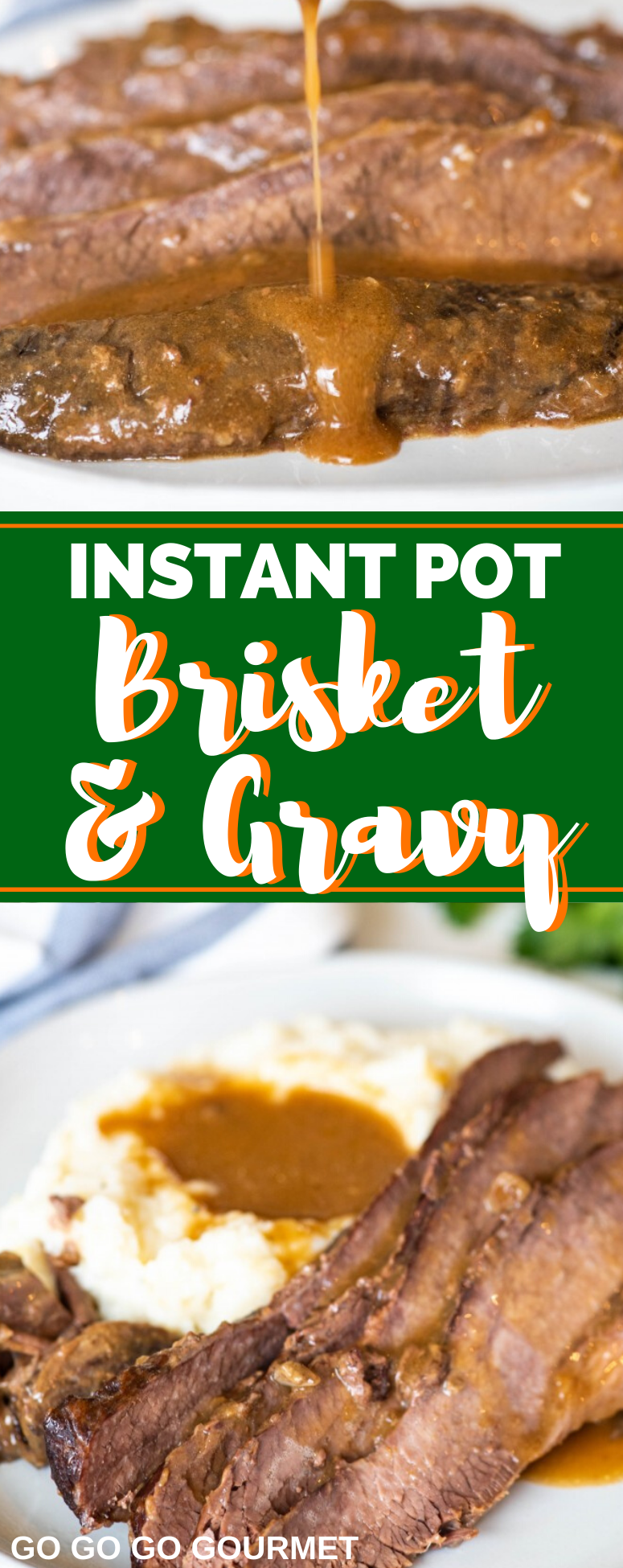 Pressure cooking just got a whole lot better thanks to this Instant Pot Tender Brisket and Gravy recipe! This easy brisket doesn't use BBQ or red wine, but rather soup and gravy mixes to give it an amazing flavor. You could even turn the leftovers into tacos! #gogogogourmet #instantpotbrisketandgravy #easyinstantpotrecipes #pressurecookerrecipes via @gogogogourmet