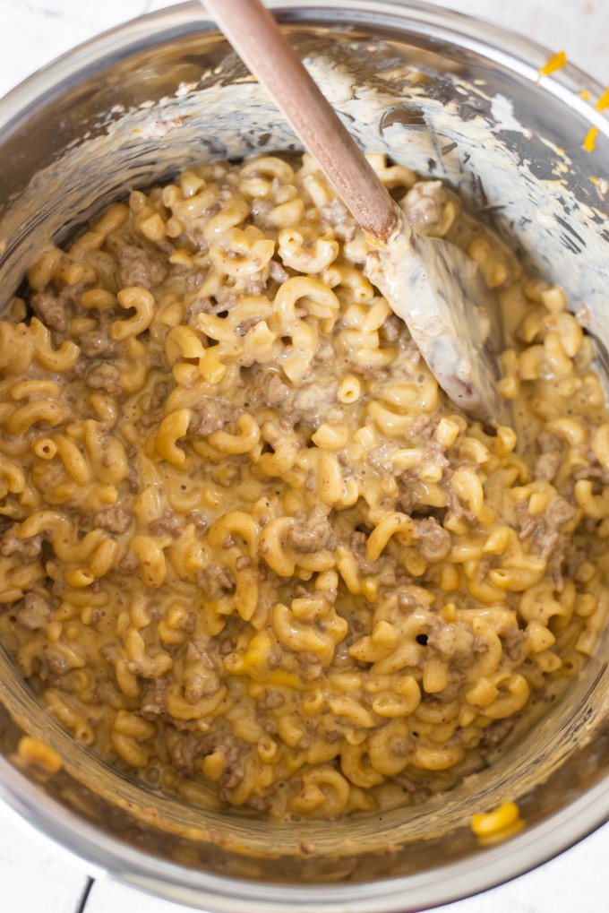 Cheeseburger mac in the instant pot