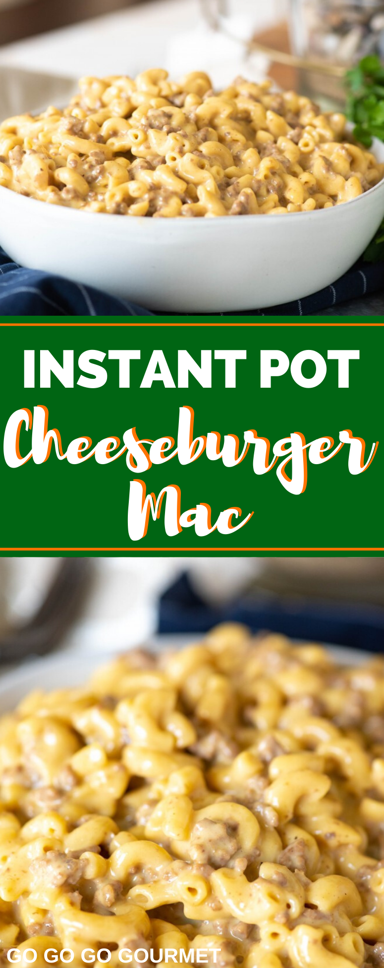 This easy Instant Pot Cheeseburger Mac and Cheese is a homemade version of your favorite boxed meal. Made with a mixture of Velveeta and cheddar cheese, this casserole is sure to become one of your family's new favorite dinners! #gogogogourmet #instantpotcheeseburgermac #cheeseburgermacandcheese #copycatrecipes #easydinnerrecipes #easyinstantpotrecipes via @gogogogourmet