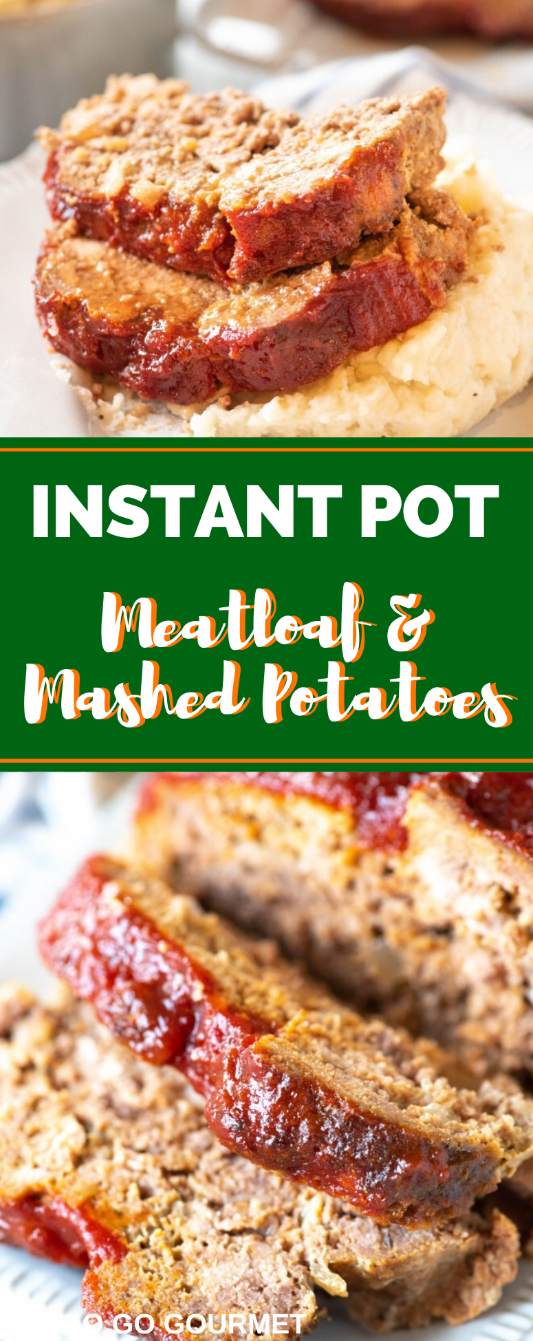 This easy Instant Pot Meatloaf and Mashed Potatoes recipe is the best! It's an easy way to make an entire comfort food meal in under an hour! After you've tried it, this will be the only meatloaf recipe you'll ever use! Pressure cooking has never been so easy! #gogogogourmet #instantpotmeatloaf #meatloafandmashedpotatoes #easyinstantpotrecipes #comfortfoodrecipes via @gogogogourmet