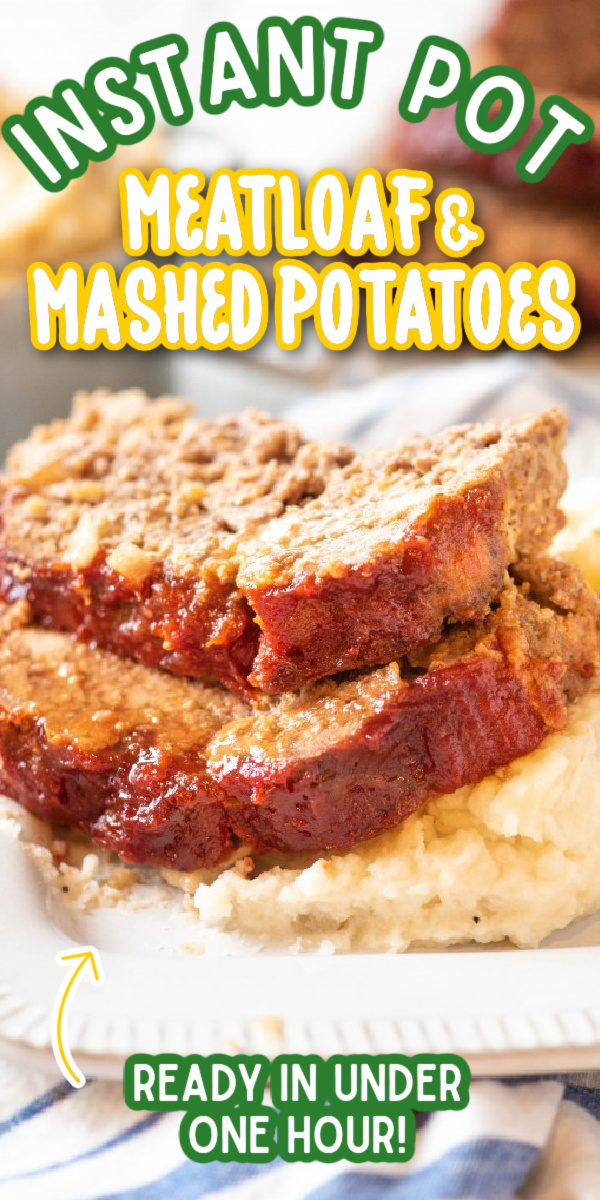 This easy Instant Pot Meatloaf and Mashed Potatoes recipe is the best! It's an easy way to make an entire comfort food meal in under an hour! After you've tried it, this will be the only meatloaf recipe you'll ever use! Pressure cooking has never been so easy! #gogogogourmet #instantpotmeatloaf #meatloafandmashedpotatoes #easyinstantpotrecipes #comfortfoodrecipes via @gogogogourmet