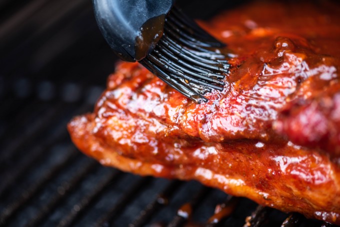 BBQ Smoked Pork Belly with BBQ sauce