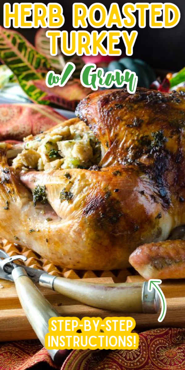 Move over Ina Garten, this easy Herb Roasted Turkey recipe is the best of the Thanksgiving turkey recipes! Made with fresh herbs and a brine, this turkey is moist, juicy and super flavorful! #gogogogourmet #herbroastedturkey #thanksgivingturkey #easyturkeyrecipe via @gogogogourmet