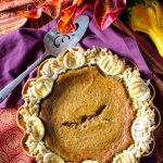 Overhead view of pumpkin chiffon pie