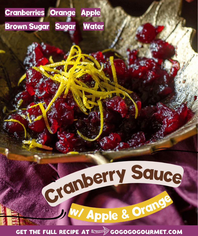This homemade Cranberry Sauce with Orange Juice and Apple is the perfect dish for Thanksgiving! It's super easy to make, and it's so much better than the jellied, canned stuff! It truly is the best cranberry sauce recipe! #gogogogourmet #cranberrysauce #cranberrysaucerecipe #thanksgivingsides #cranberrysaucewithorangejuice via @gogogogourmet