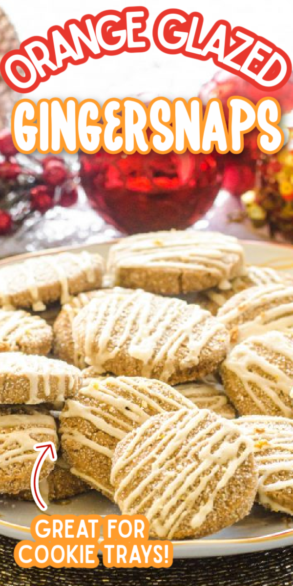 This chewy, soft Orange Glazed Gingersnaps recipe is the best! Lightly iced with a delicious orange glaze, this might be your new favorite Christmas dessert! These cookies are perfectly crispy and spicy! #gogogogourmet #orangeglazedgingersnaps #gingersnaps #christmascookies via @gogogogourmet