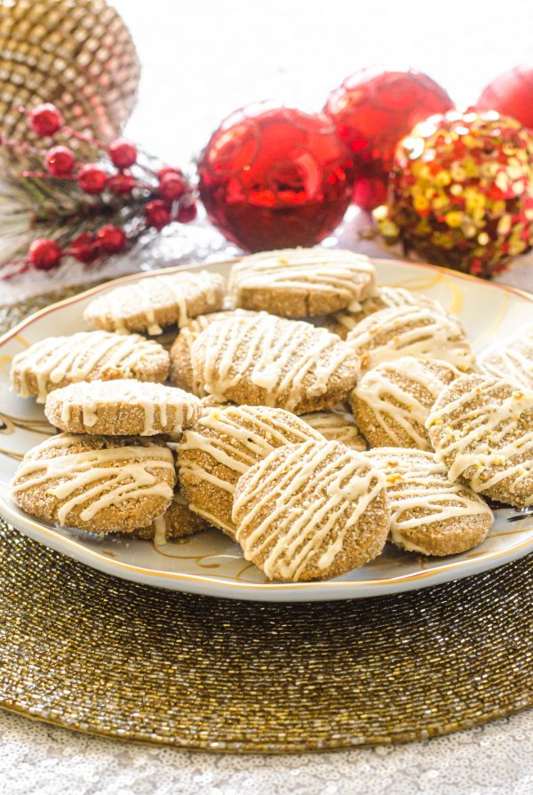 Orange glazed gingersnaps on a plate