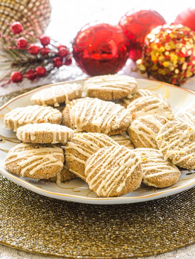 Orange glazed gingersnaps on a plate