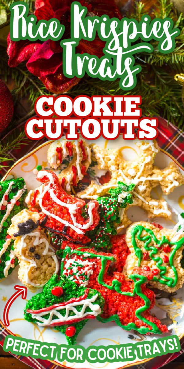 These Rice Krispies Treat Cutouts are one of the best dessert recipes for the holiday! Using cookie cutters, you can quickly and easily make a tree, reindeer, wreath or snowman! The ideas are endless. It's simple for the kids to help with, too! #gogogogourmet #ricekrispiestreatchristmascutouts #christmasdesserts #cutoutcookies via @gogogogourmet