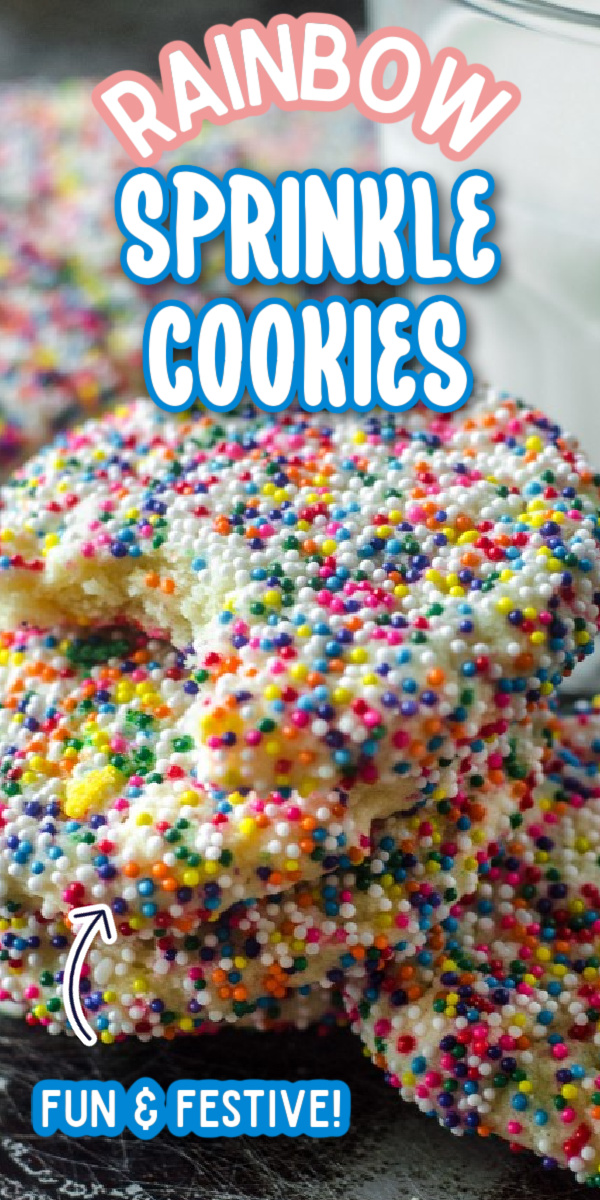 Whether you make these for fall or Christmas, this Italian Sprinkle Cookie recipe is the best! Decorated with rainbow sprinkles, these easy cookies are soft, chewy and totally delicious! Move over Pioneer Woman, there's a new cookie in town! #gogogogourmet #sprinklecookies #cookieswithsprinkles #easycookierecipes via @gogogogourmet
