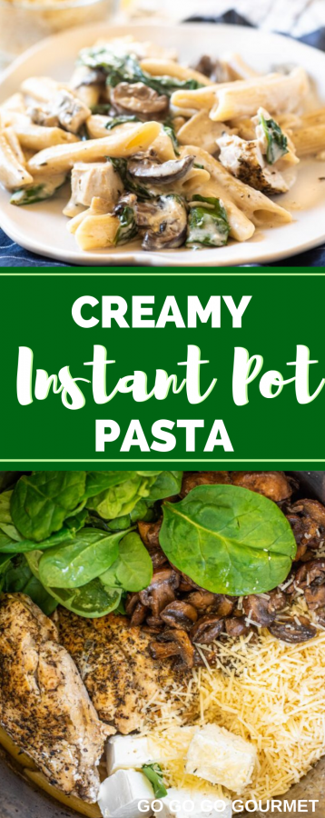 Collage of Instant Pot pasta for Pinterest