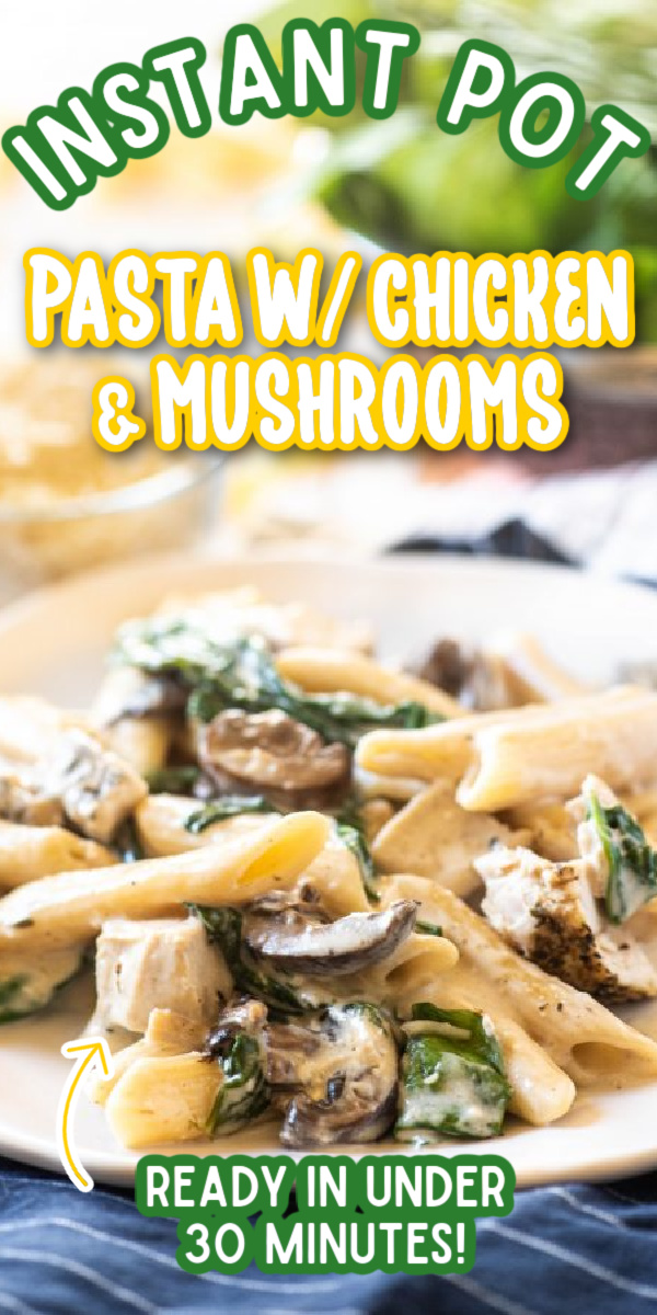 If you've ever wondered how to make pasta in the Instant Pot, look no further than this EASY Creamy Instant Pot Pasta with Chicken & Mushrooms recipe! #gogogogourmet #instantpotpasta #instantpotpastawithchicken #easyinstantpotrecipes #chickendinner via @gogogogourmet