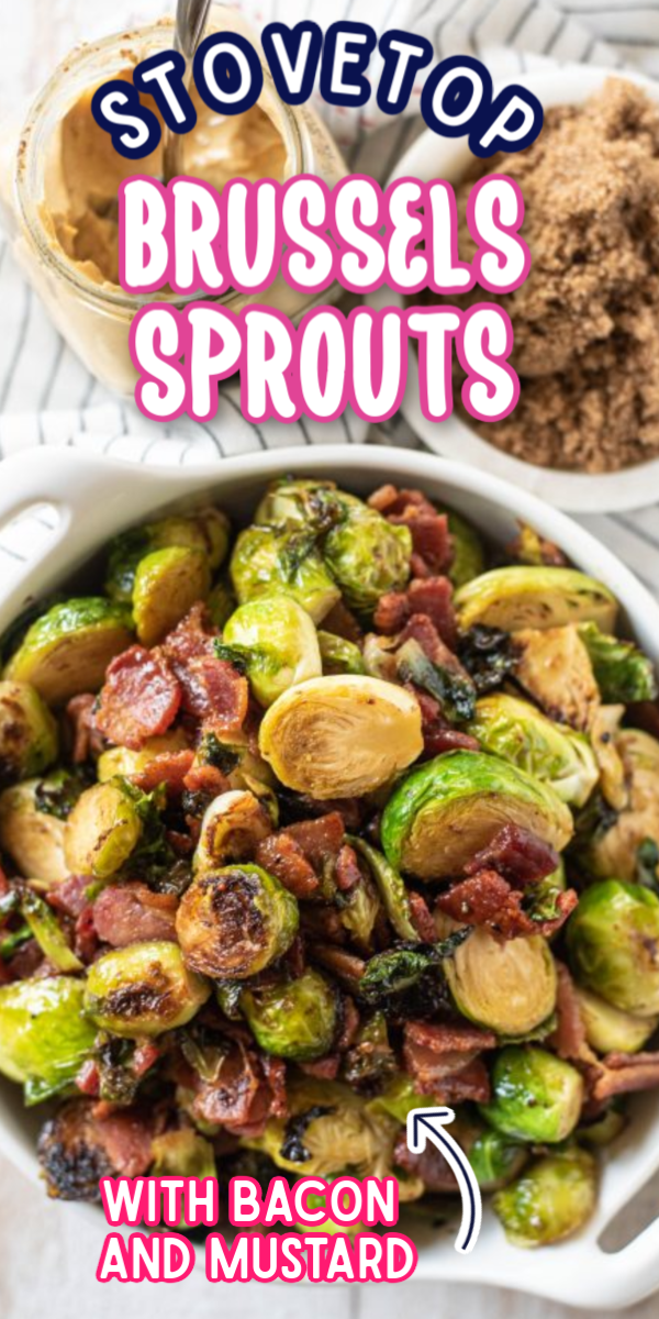 There are many ways to cook Brussels sprouts, but this Stovetop Brussels Sprouts with Bacon and Mustard Recipe is my personal favorite! With simple ingredients like brown sugar and mustard, you will have a flavorful side dish in no time! #gogogogourmet #brusselssprouts #stovetopbrusselssprouts #easysidedishes via @gogogogourmet