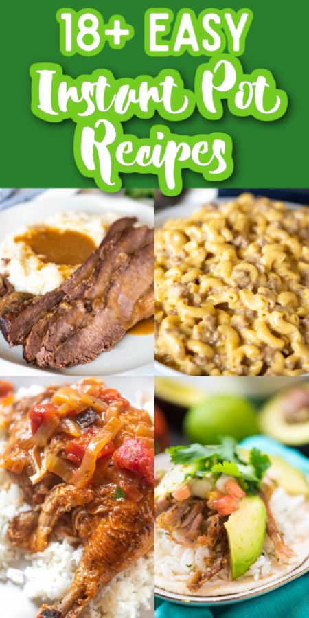 collage of easy instant pot dinner recipes